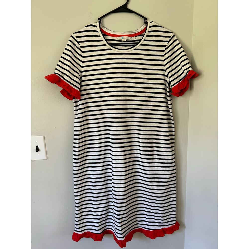 Boden Emily 100% Cotton Jersey Short-Sleeve T-Shirt Style Dress/Ruffles S12